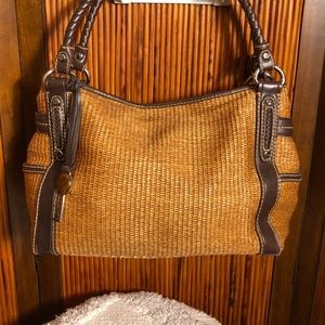 Fossil Vintage Woven Straw Handbag